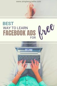 Best Way To Learn Facebook Ads for Free Title image with woman working on laptop with her feet up