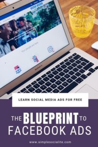 The Blueprint to Facebook Ads Title Image with Laptop open to Facebook Ads page