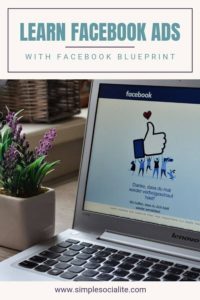 Learn Facebook Ads with Facebook Blueprint Title Image with laptop opened to Facebook's login screen