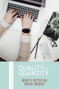 Quality or Quantity: What's Better on Social Media Title Image with Person Typing on Computer