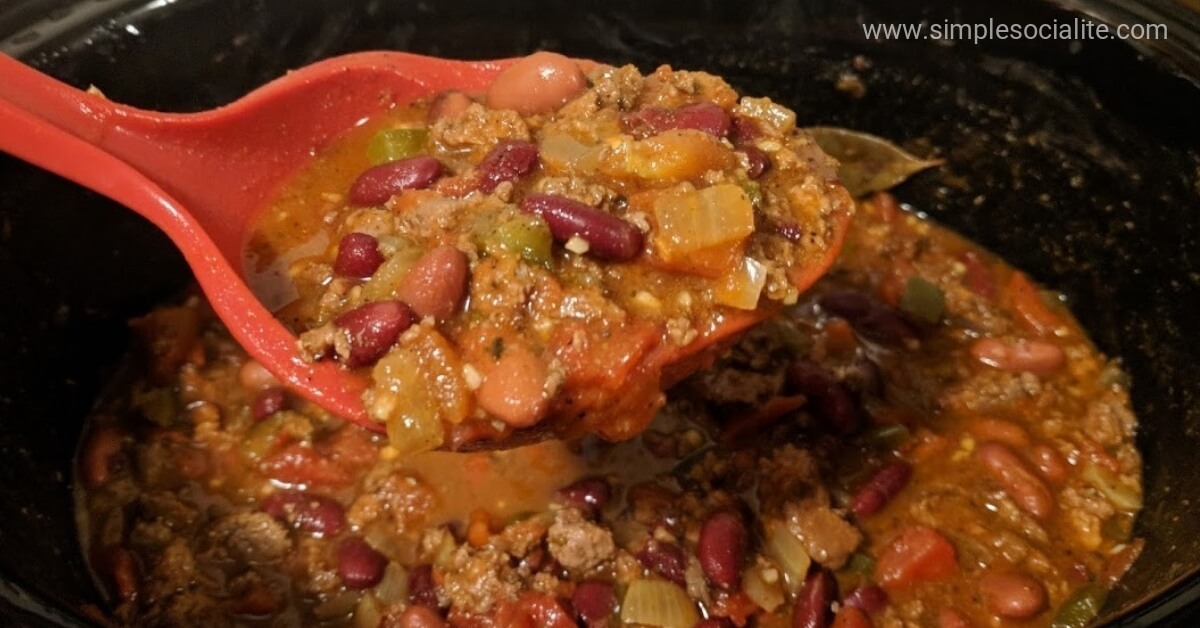 Serving Turkey Chili with a ladle